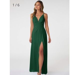 Azazie Maren allure dark green dress